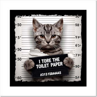 Cat Jail | Toilet Paper Bandit | T Shirt Design Posters and Art